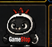 Tiny GameStop character